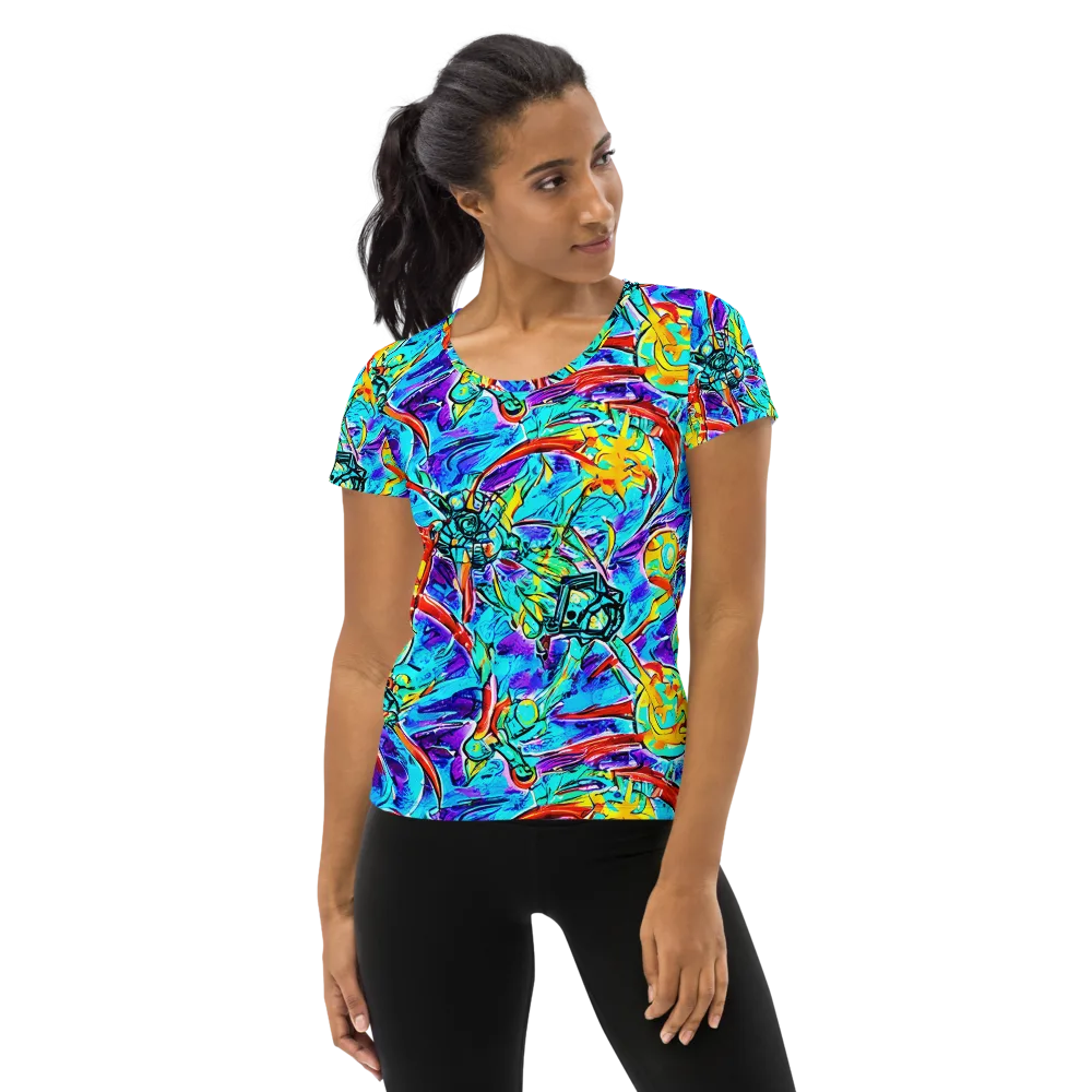 Solar Noise on Women's Athletic T-Shirt — Front