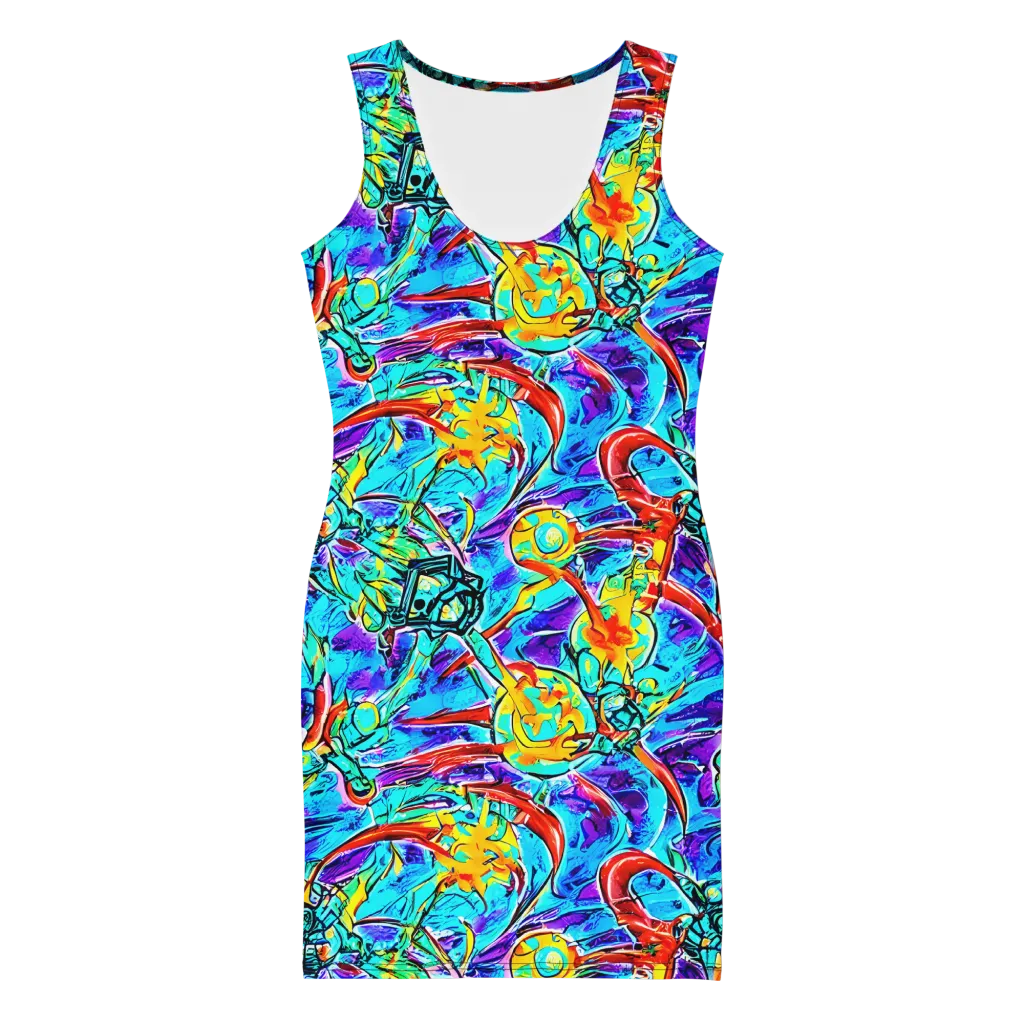 Solar Noise on Bodycon Dress — Front