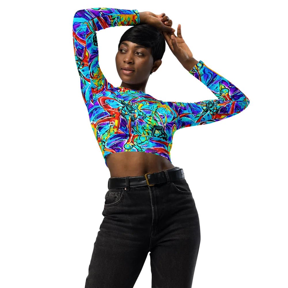 Solar Noise on Long Sleeve Crop Top — Front