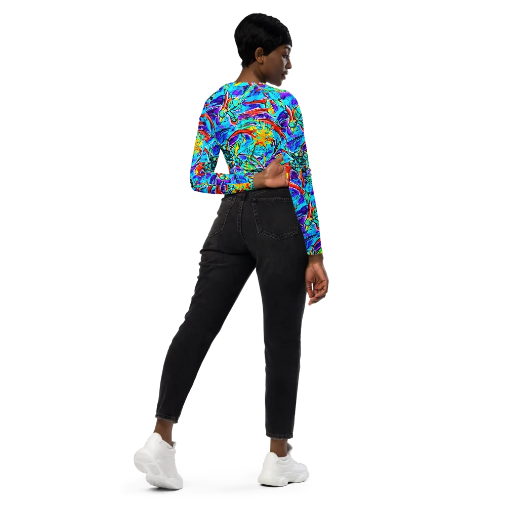 Solar Noise on Long Sleeve Crop Top — Right Back