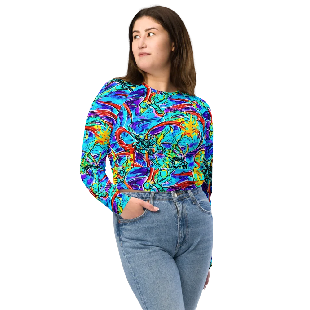 Solar Noise on Long Sleeve Crop Top — Front