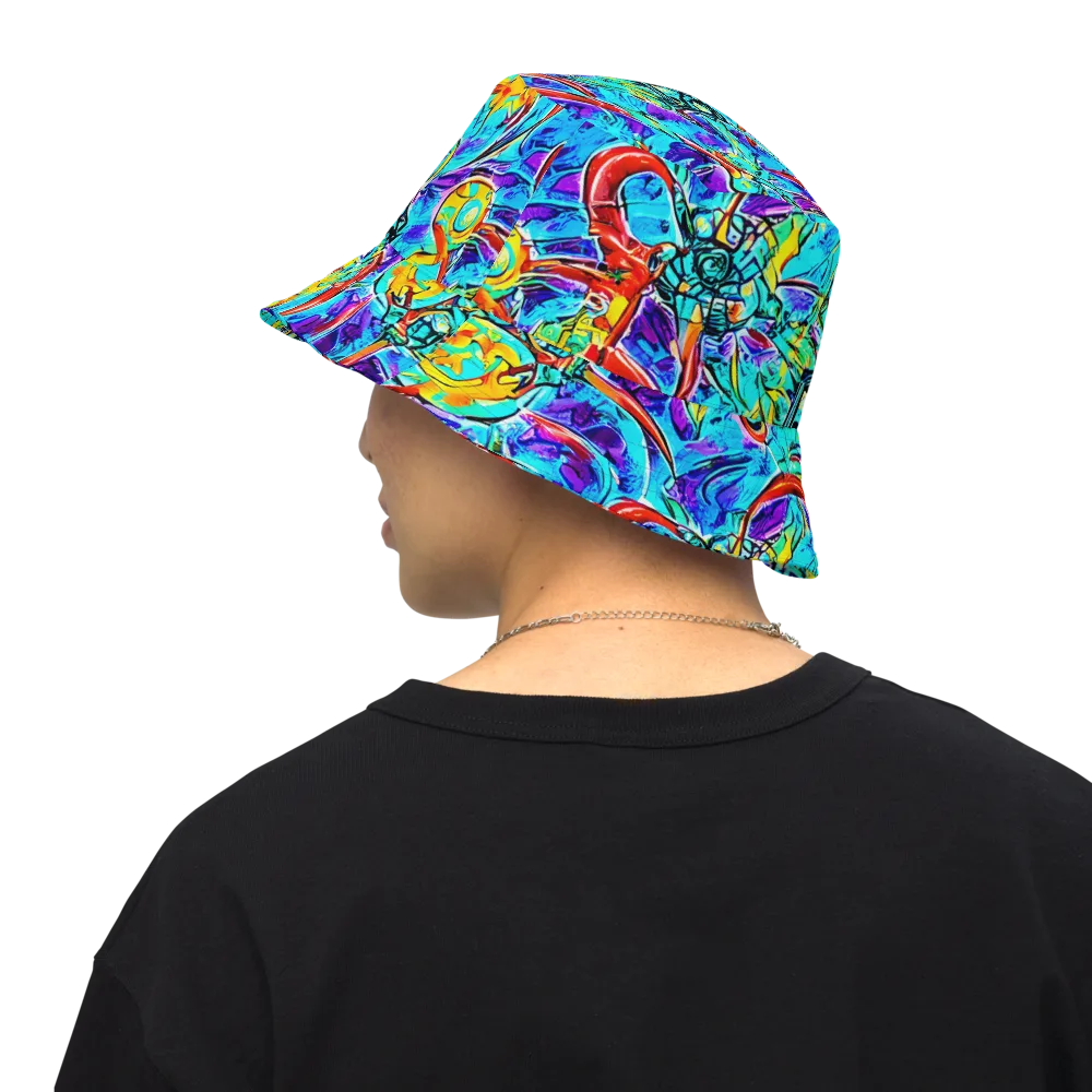 Solar Noise on Reversible Bucket Hat — Back Inside