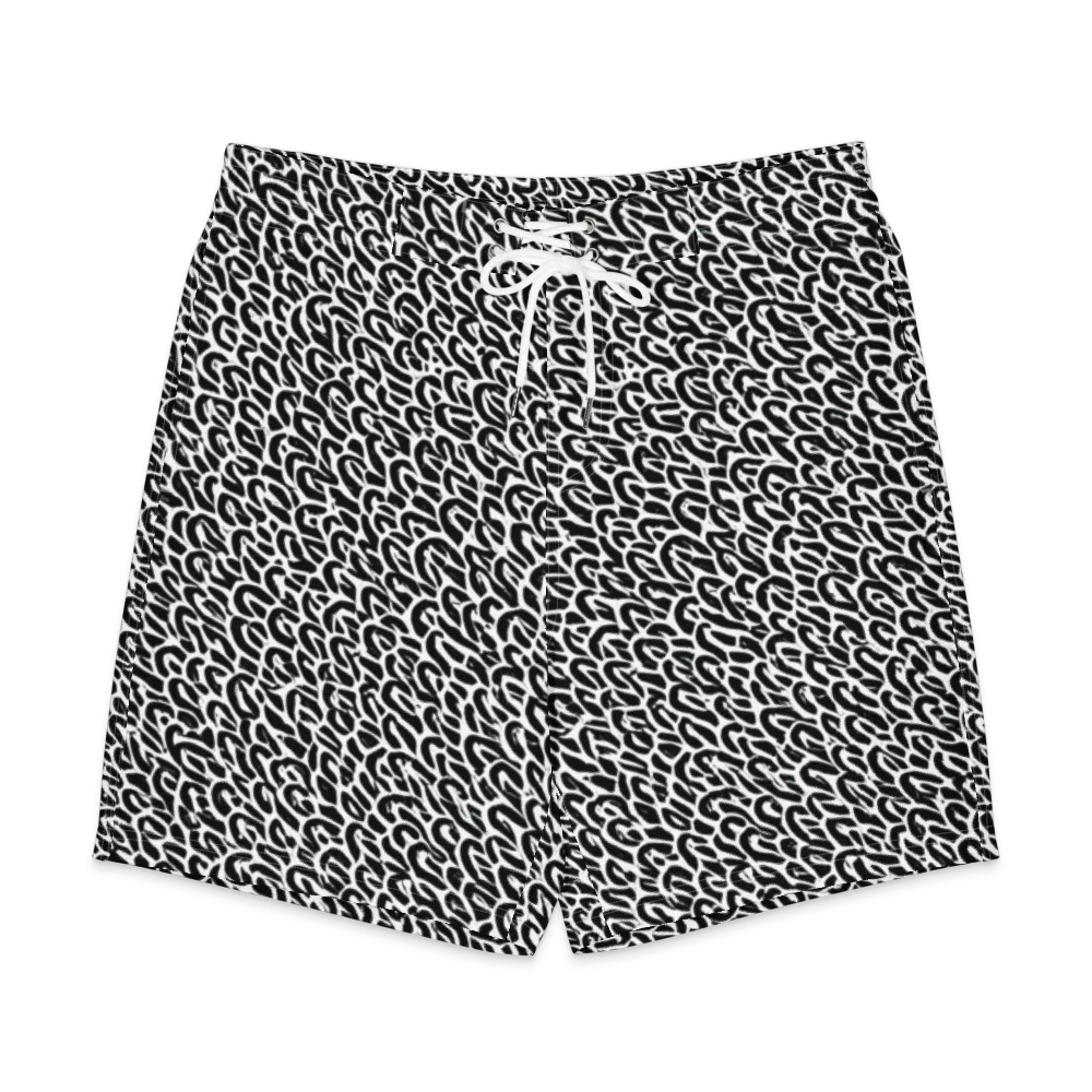 Noir Ribbons on Men's Board Shorts — Front
