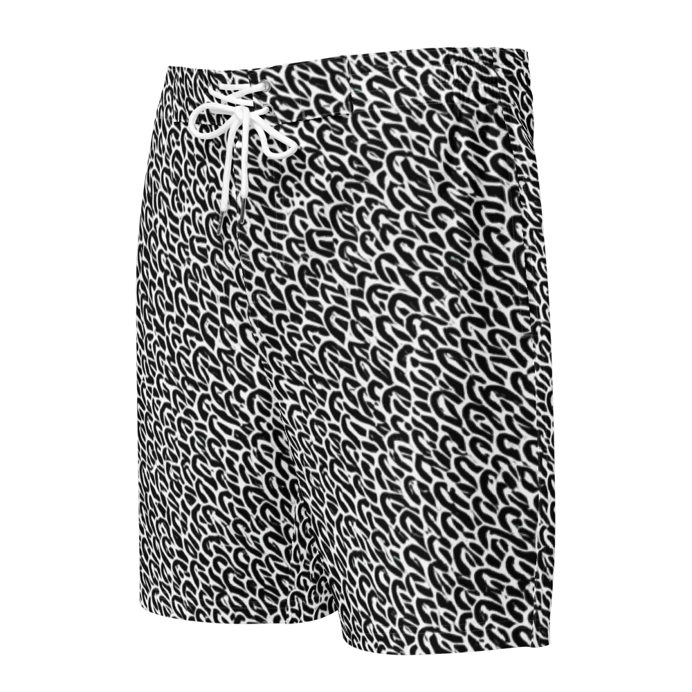 Noir Ribbons on Men's Board Shorts — Front