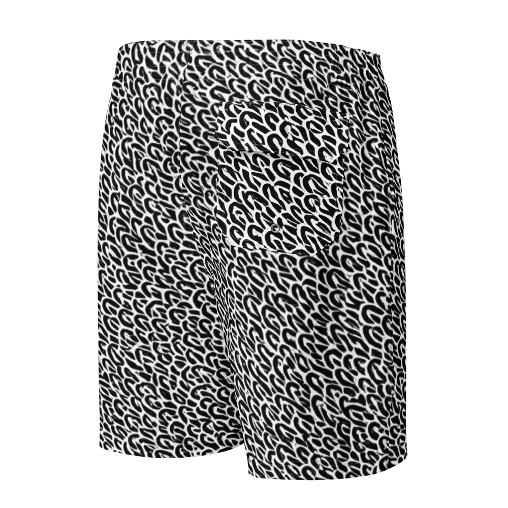Noir Ribbons on Men's Board Shorts — Back