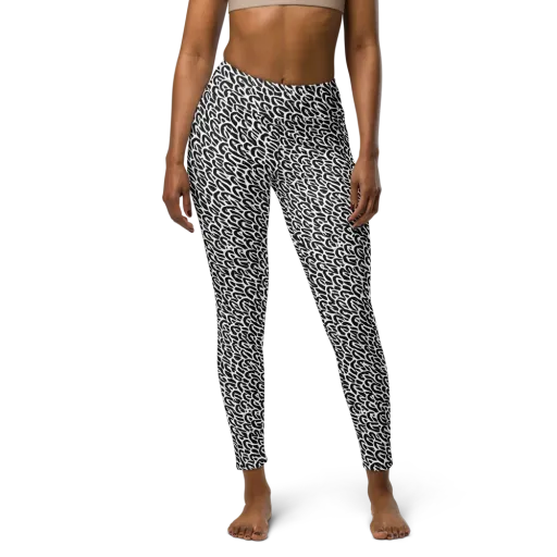 Noir Ribbons on a Yoga Leggings