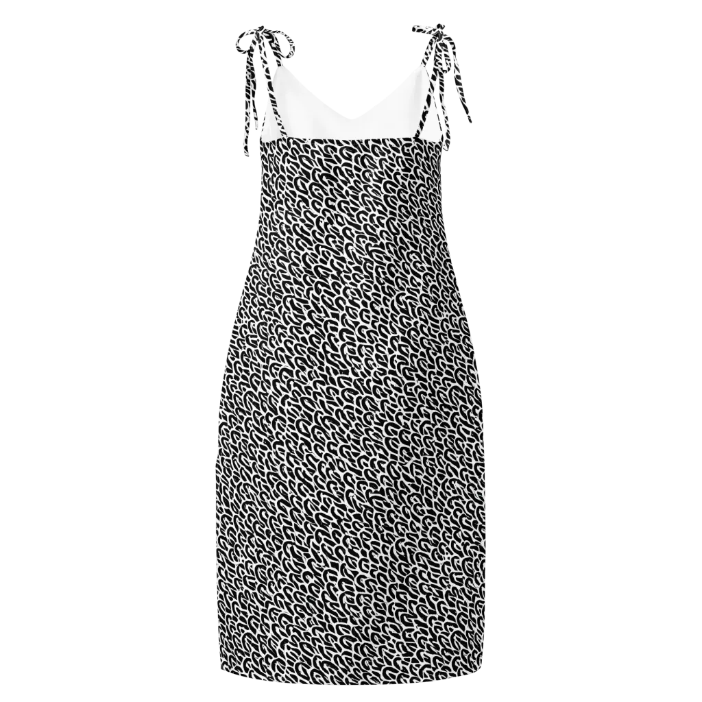 Noir Ribbons on Slip Dress — Back