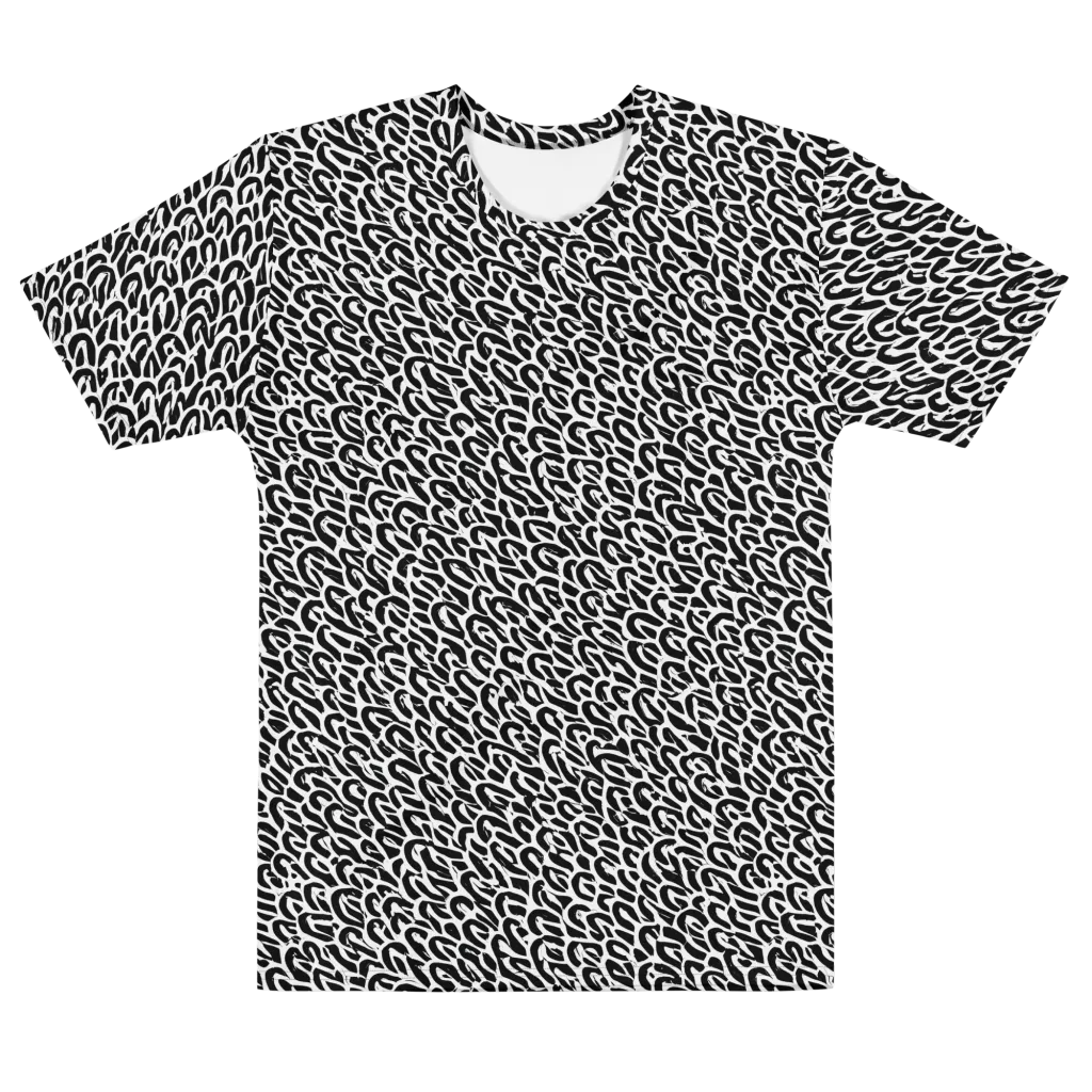 Noir Ribbons on Men's Cotton Crew Neck T-Shirt — Front