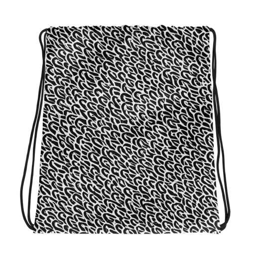 Noir Ribbons on a Drawstring Bag