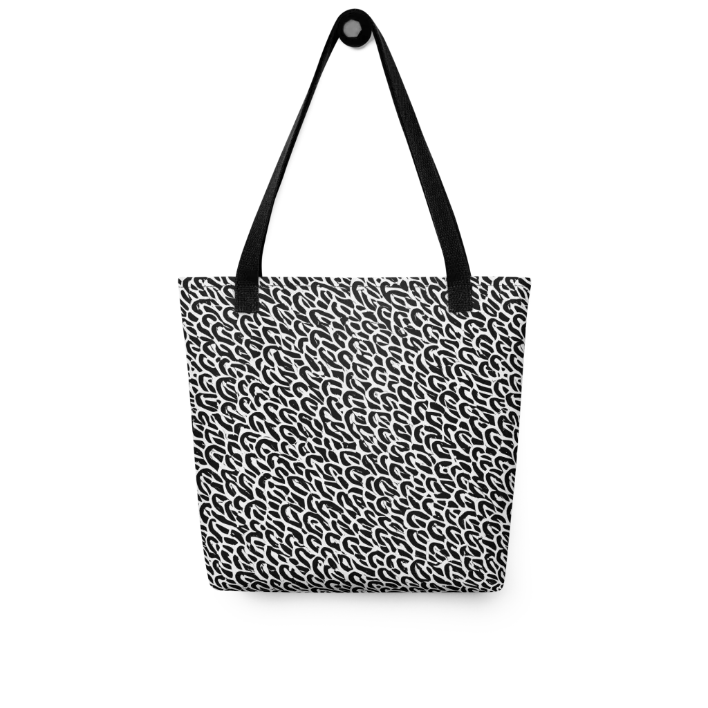 Noir Ribbons on Tote Bag — Front