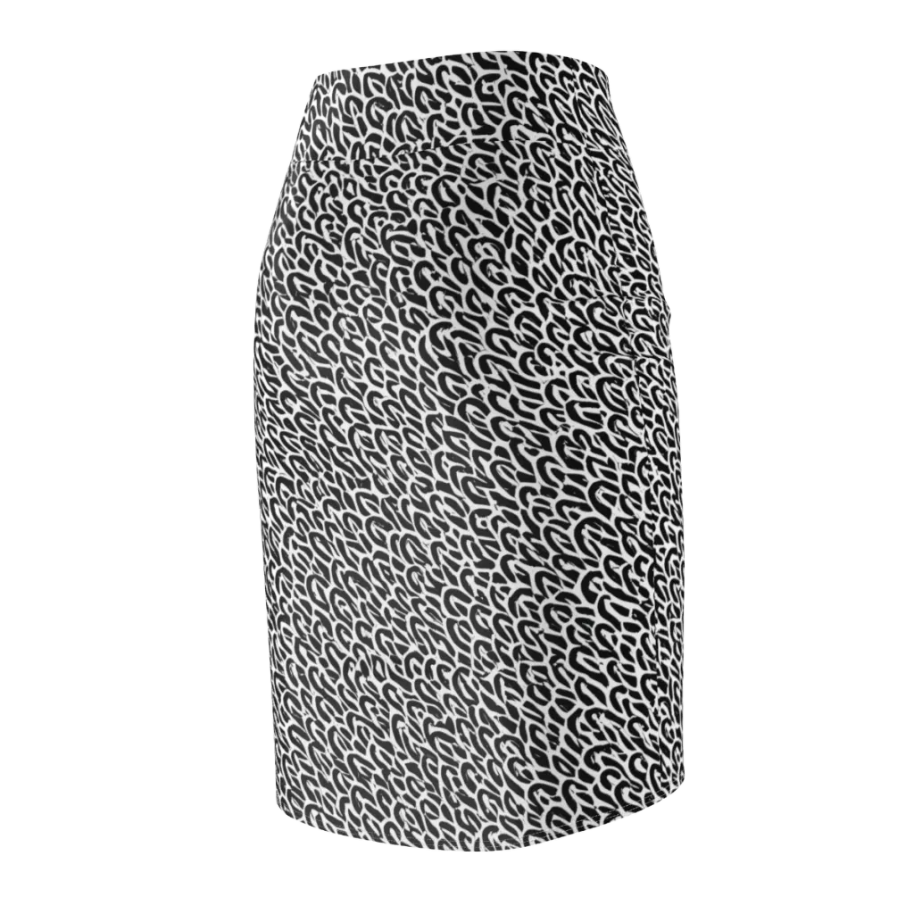 Noir Ribbons on Pencil Skirt — Back Side