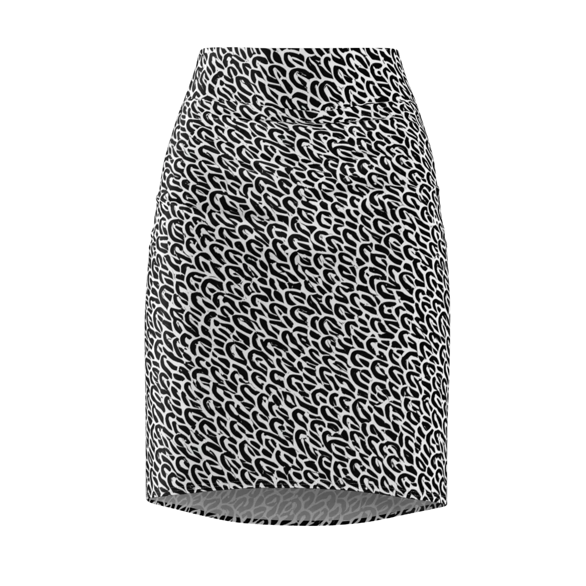 Noir Ribbons on Pencil Skirt — Front