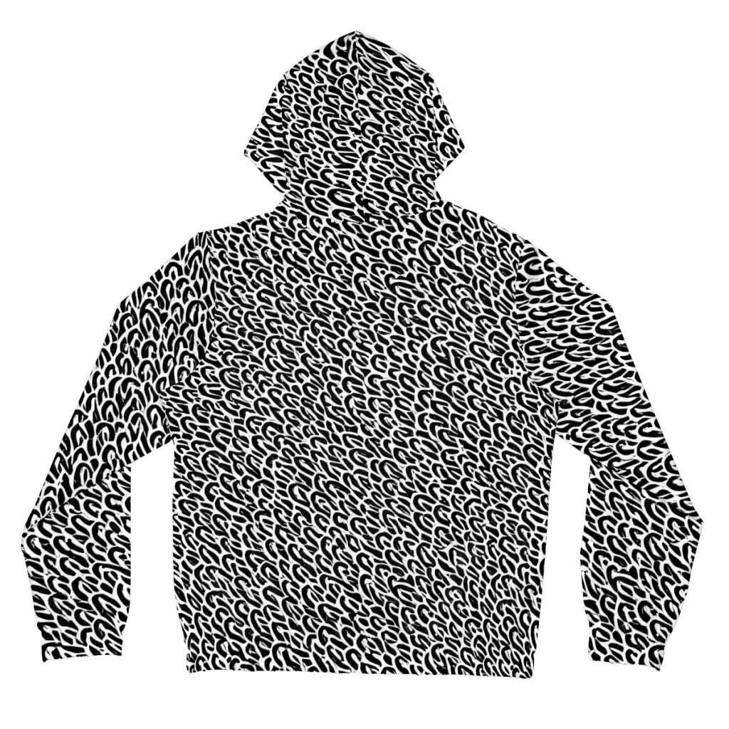 Noir Ribbons on Women's Full-Zip Hoodie — Back