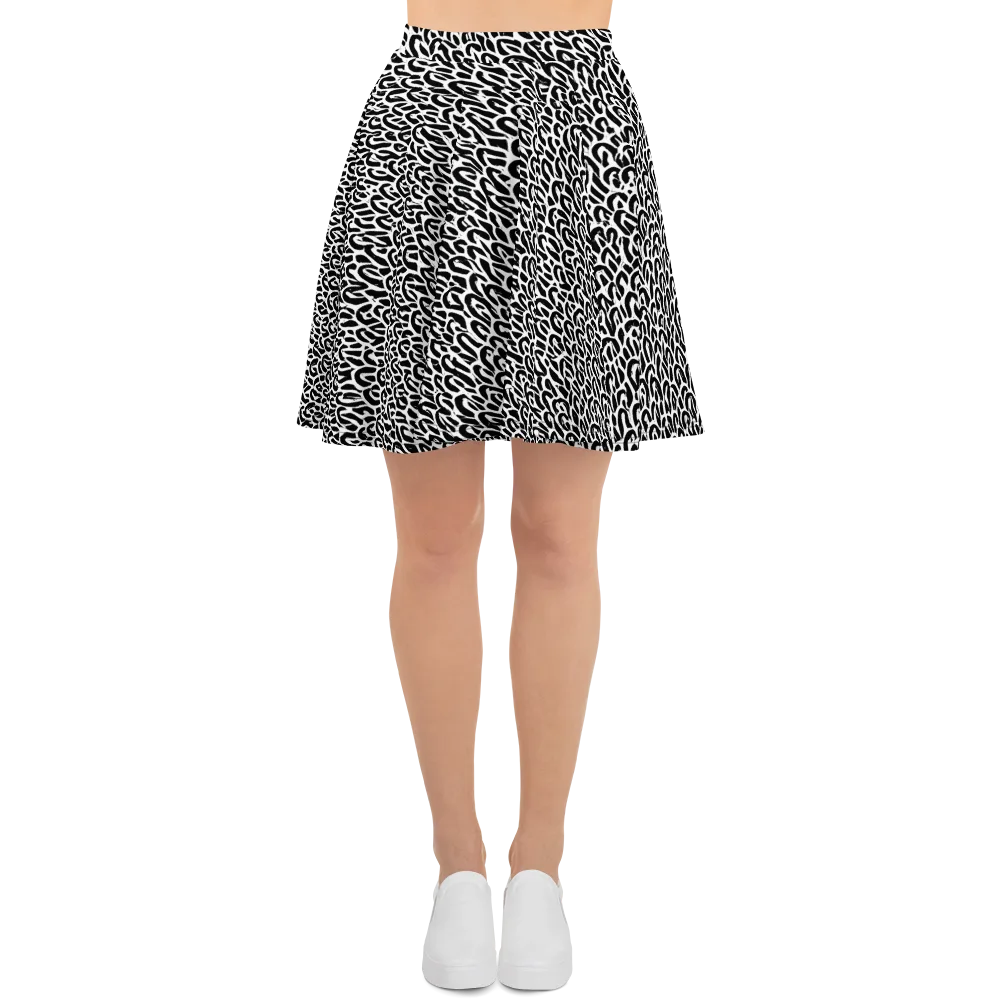 Noir Ribbons on Skater Skirt — Front