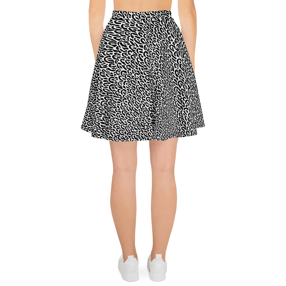 Noir Ribbons on Skater Skirt — Back