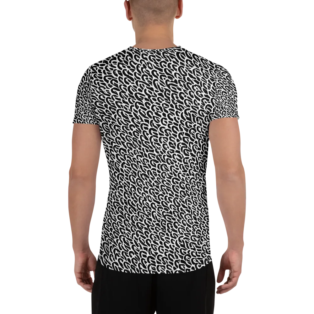 Noir Ribbons on Men's Athletic T-Shirt — Back