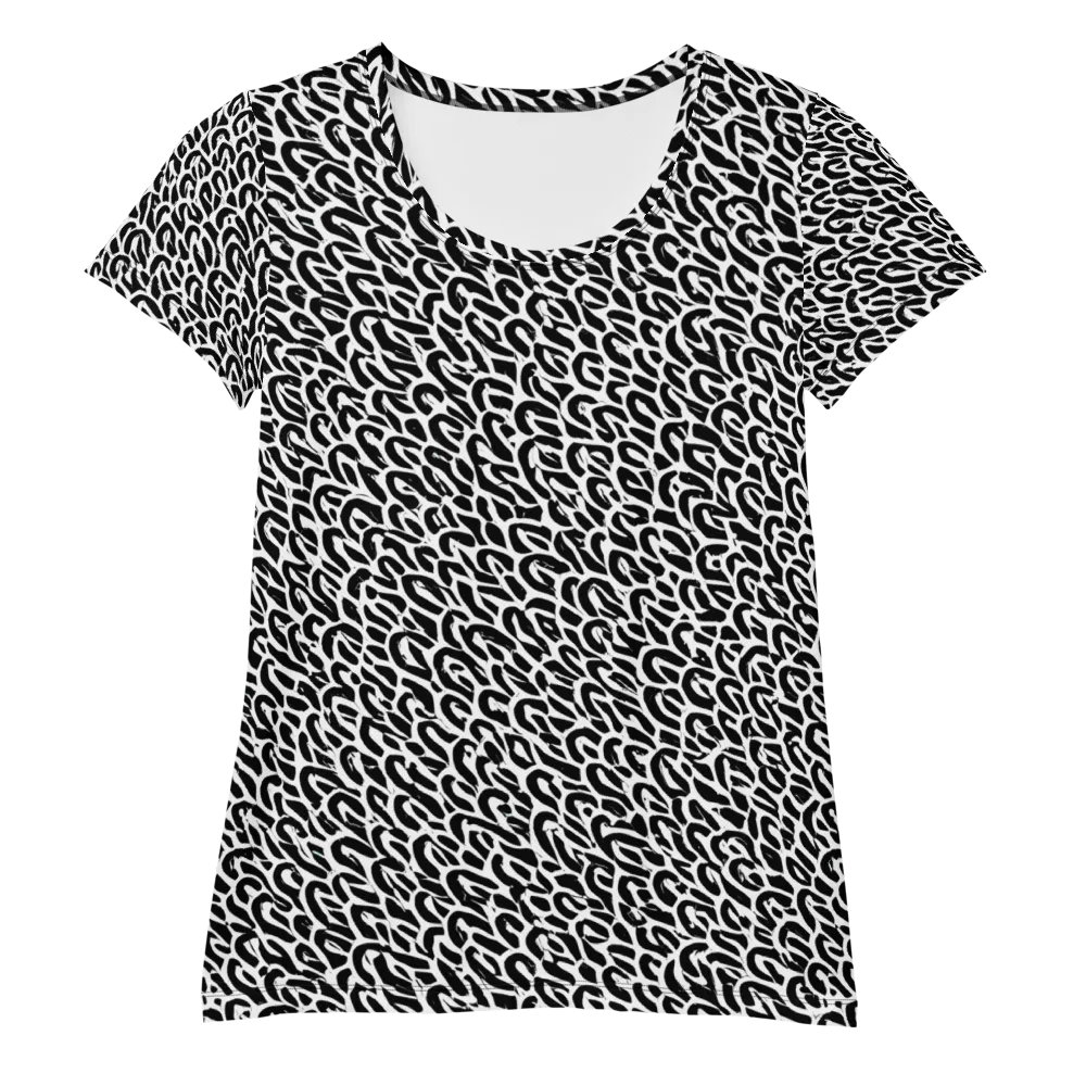 Noir Ribbons on Women's Athletic T-Shirt — Front