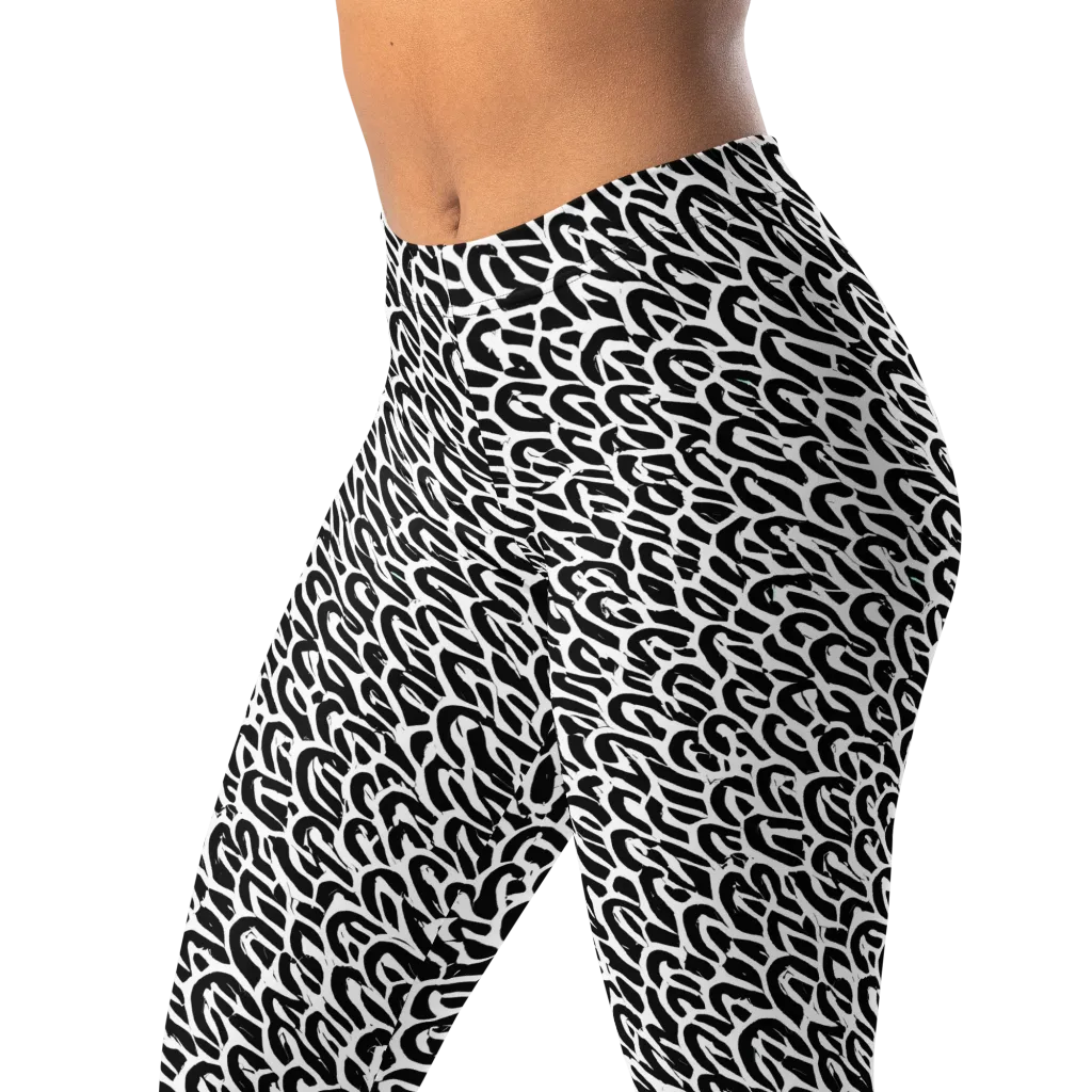 Noir Ribbons on Leggings — Left Front