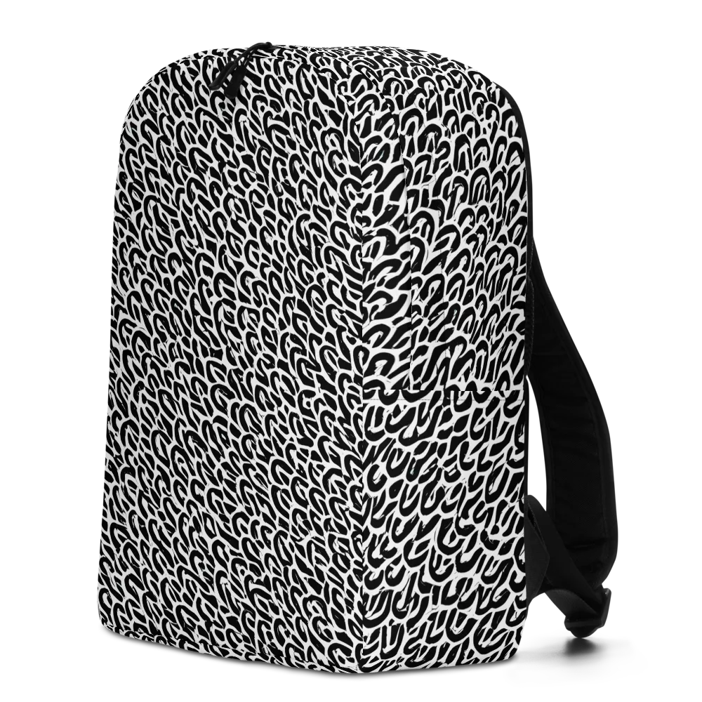 Noir Ribbons on Minimalist Backpack — Left