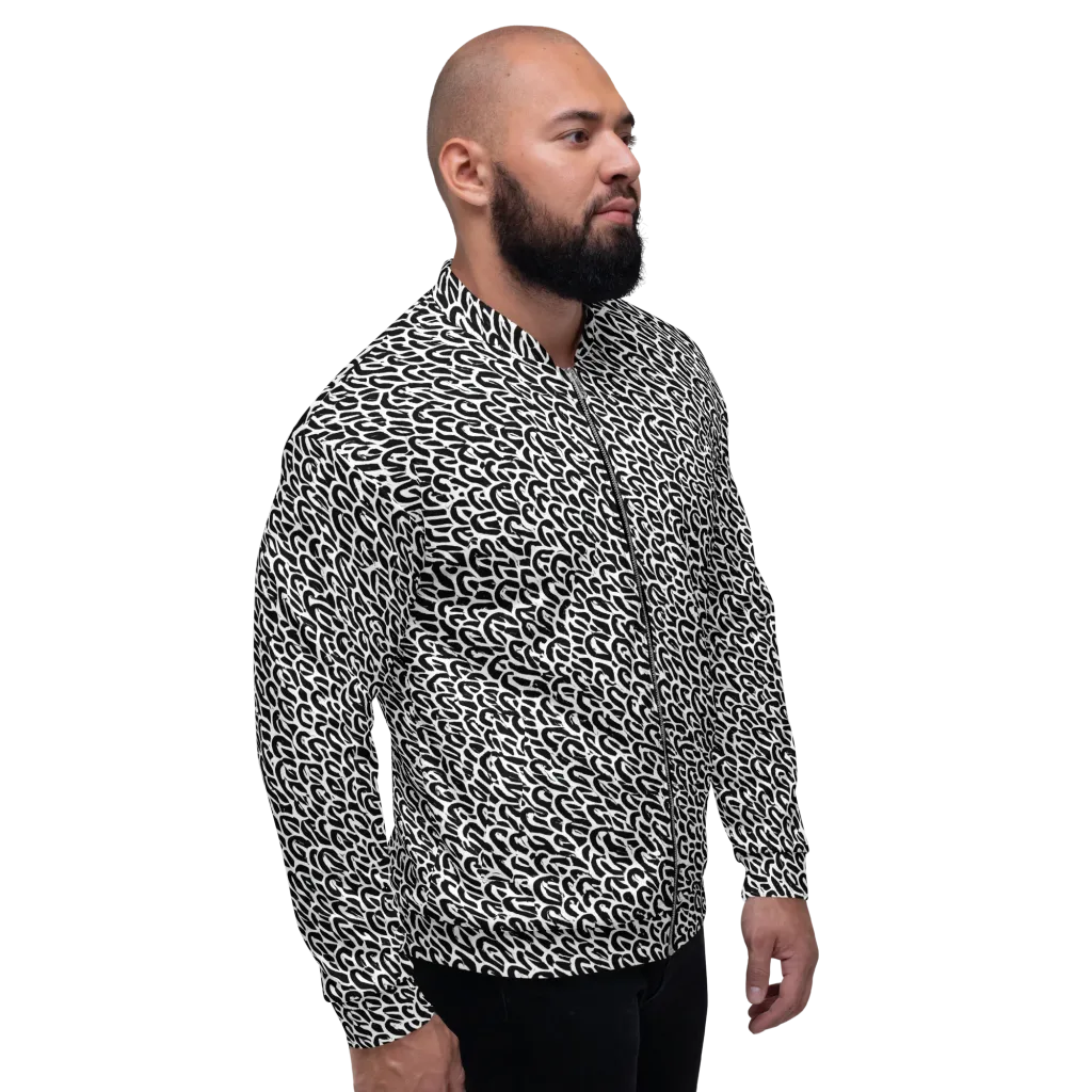Noir Ribbons on Bomber Jacket — Right