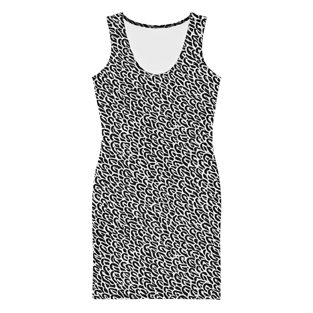 Noir Ribbons on Bodycon Dress — Front