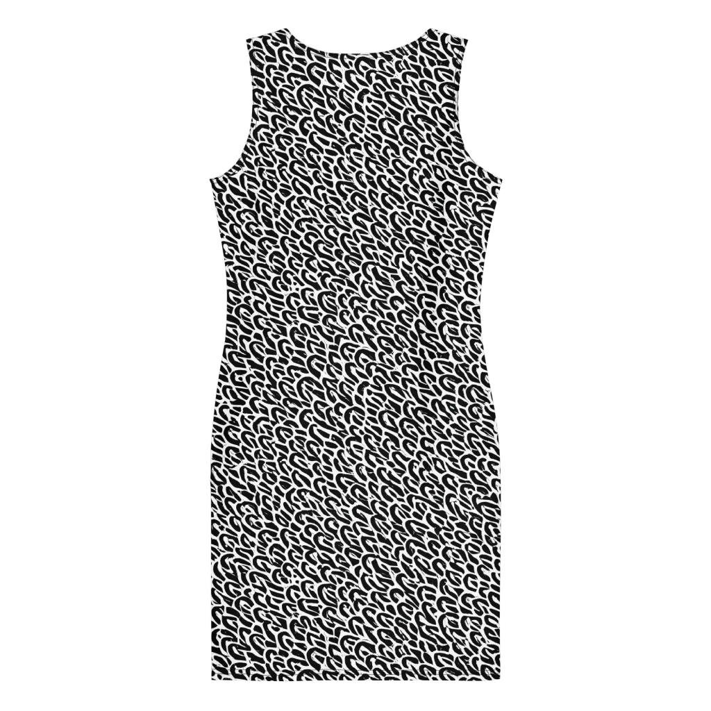 Noir Ribbons on Bodycon Dress — Back