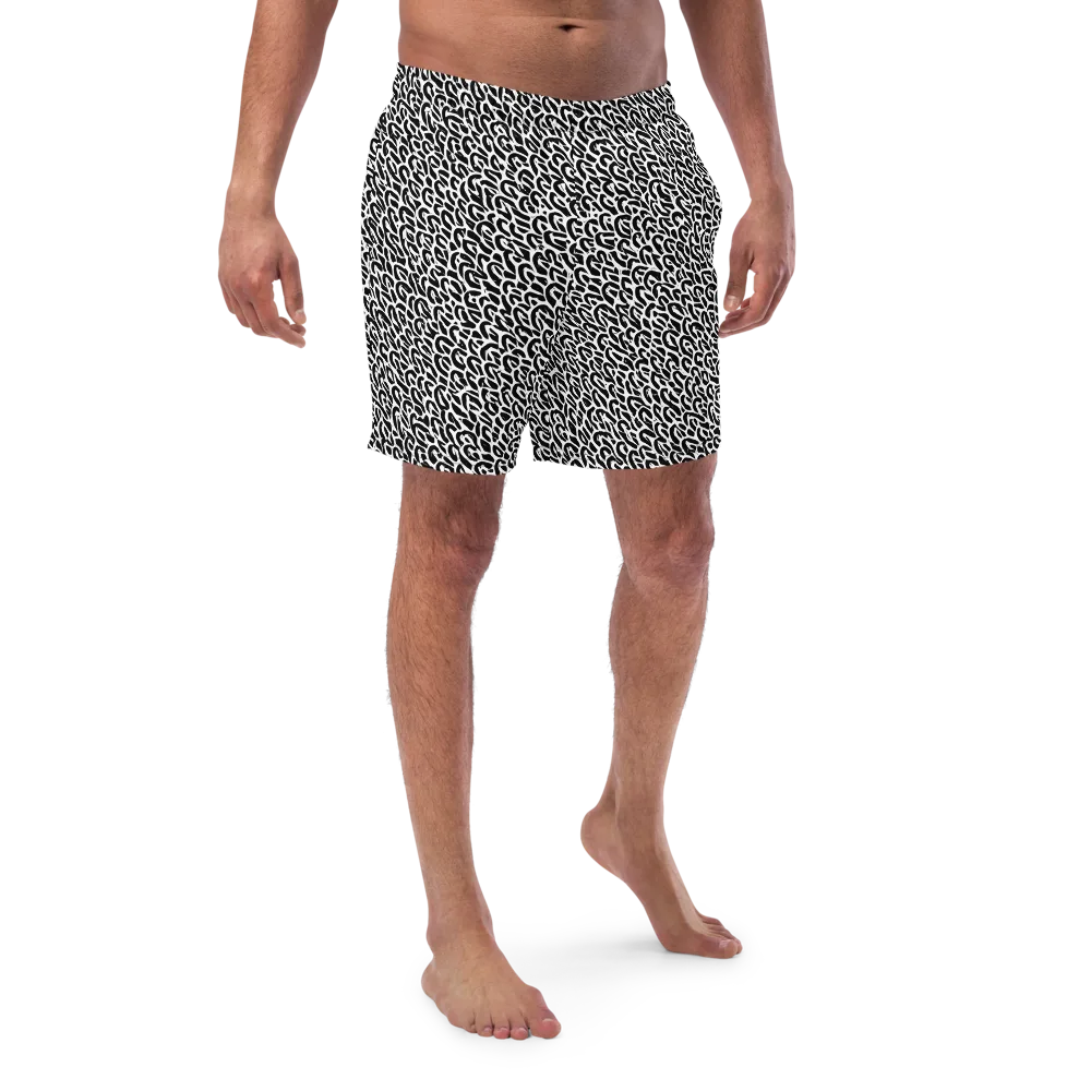 Noir Ribbons on Swim Trunks — Front