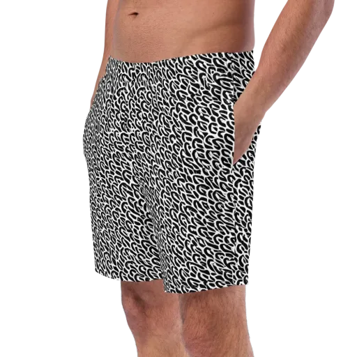Noir Ribbons on a Swim Trunks