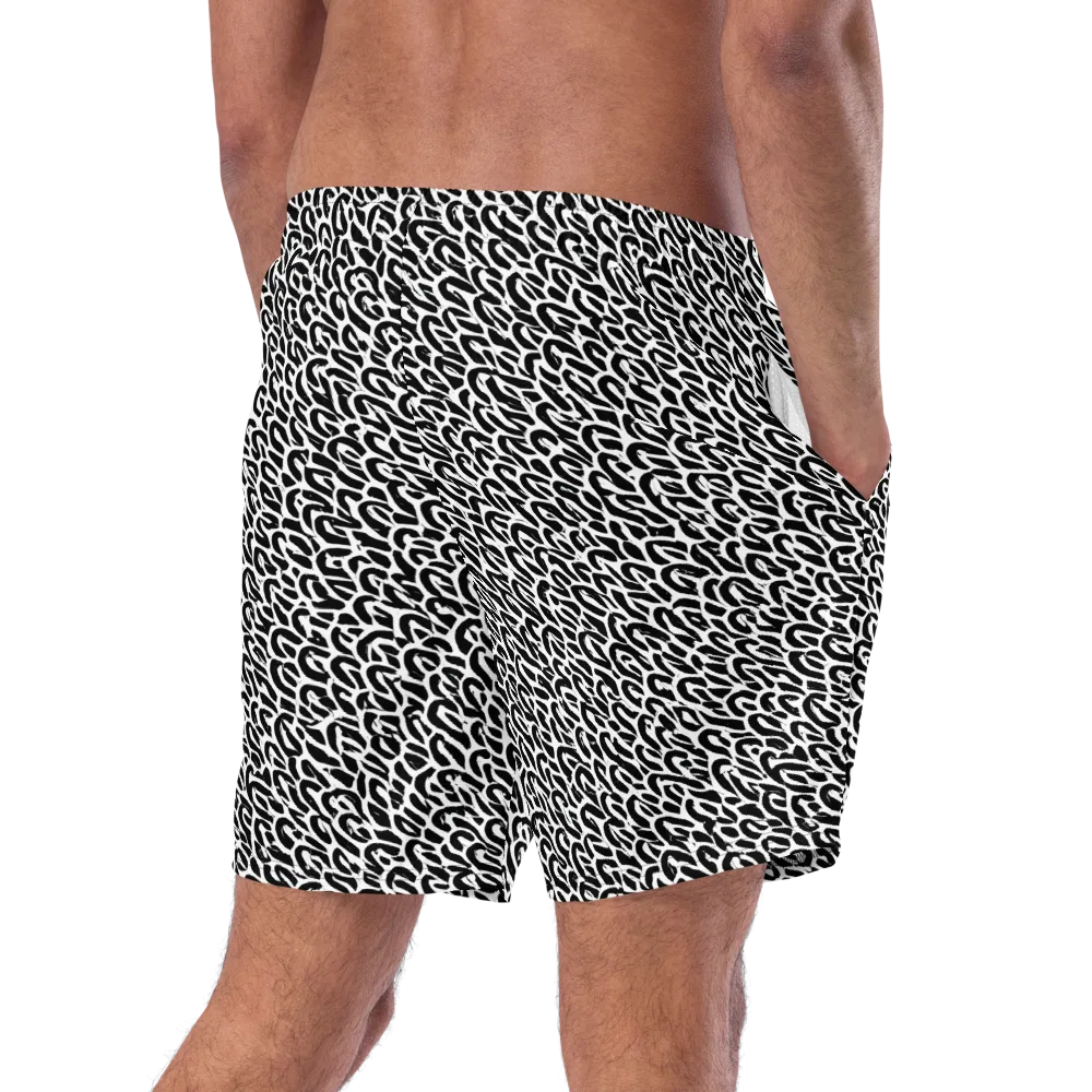 Noir Ribbons on Swim Trunks — Right Back