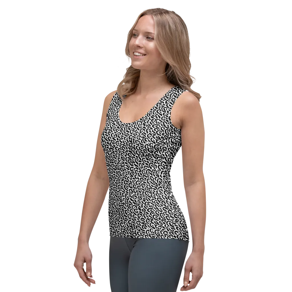 Noir Ribbons on Women's Tank Top — Left Front