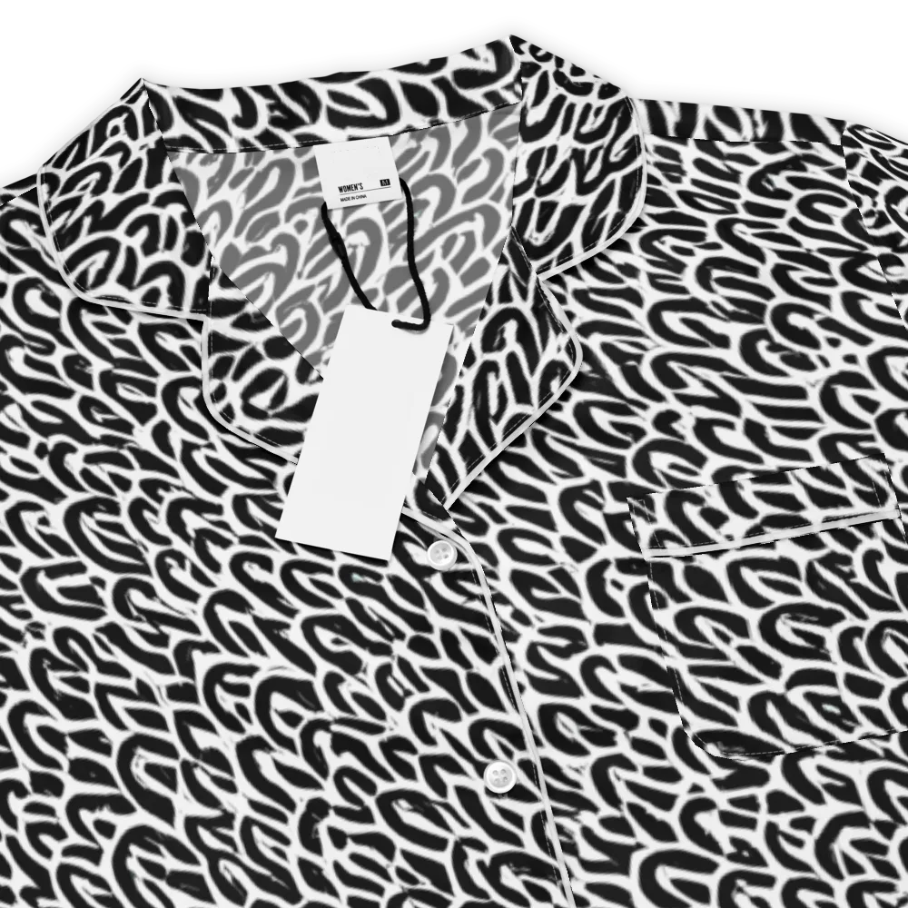 Noir Ribbons on Women's Short Sleeve Pajama Top — Product details