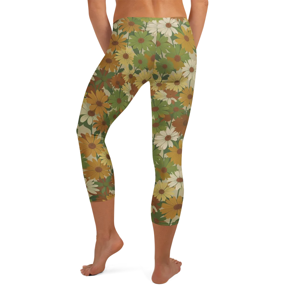 Harvest Bloom on Capri Leggings — Back
