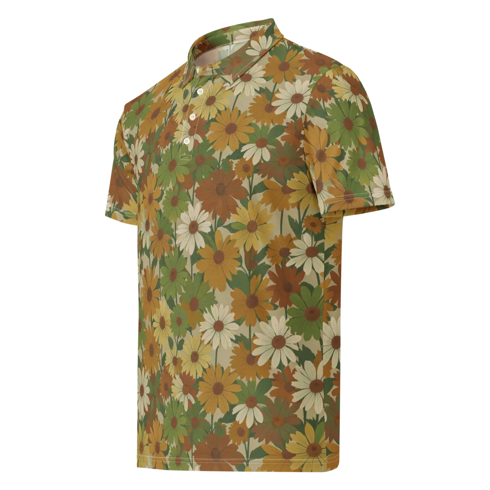 Harvest Bloom on Men's Slim Fit Polo Shirt — Left Front