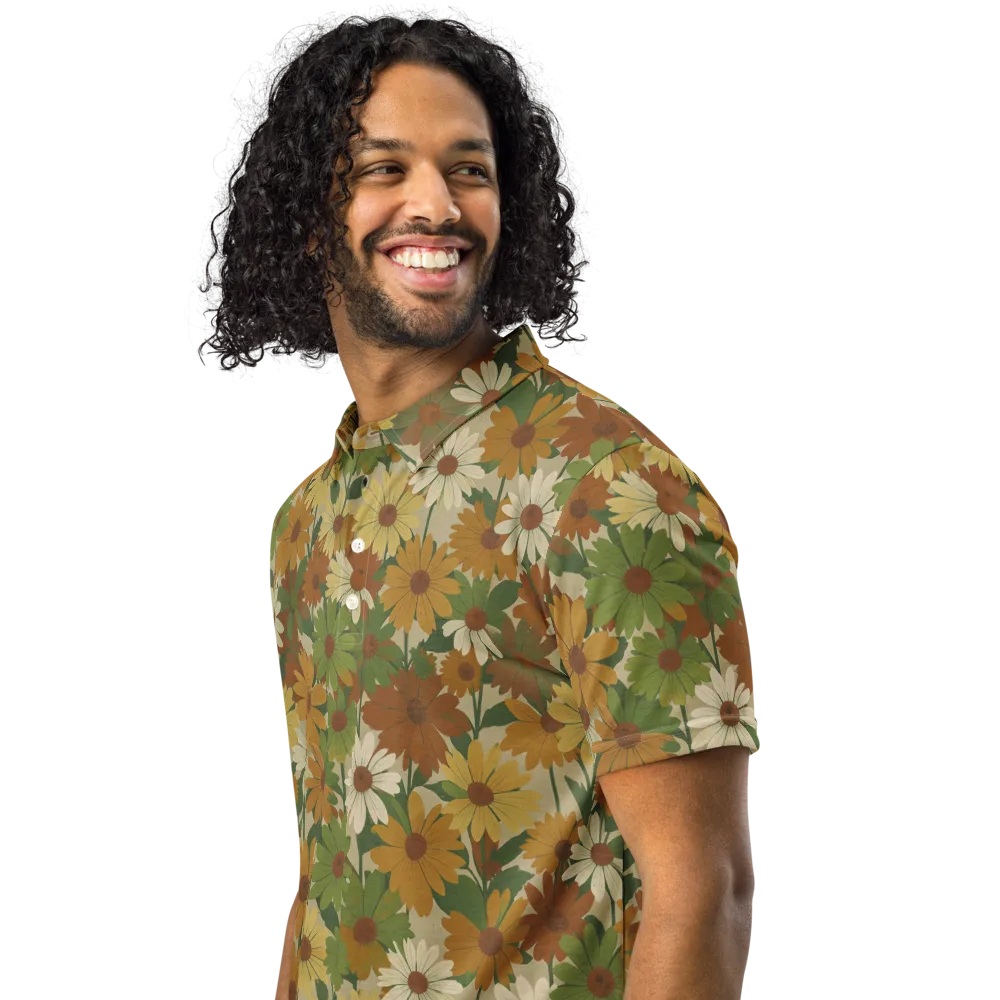 Harvest Bloom on Men's Slim Fit Polo Shirt — Left Front