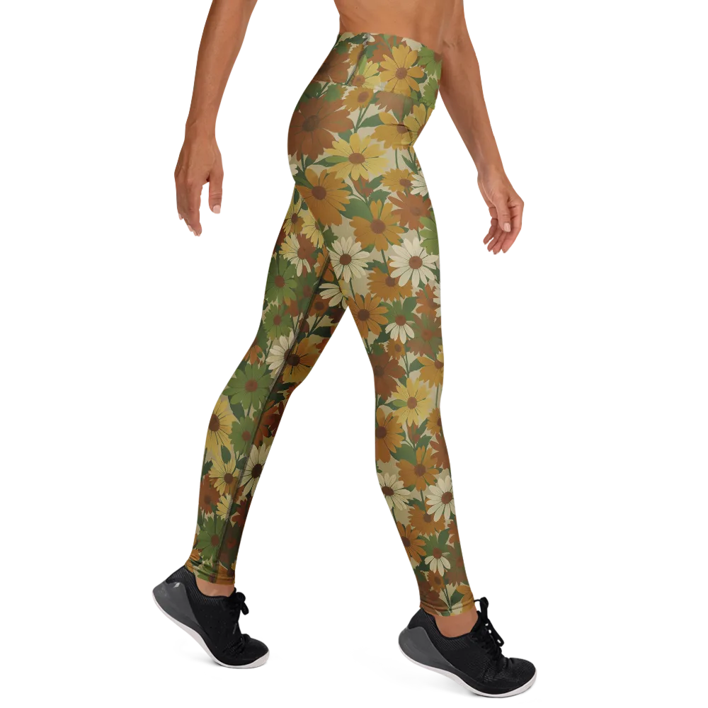 Harvest Bloom on Yoga Leggings — Right