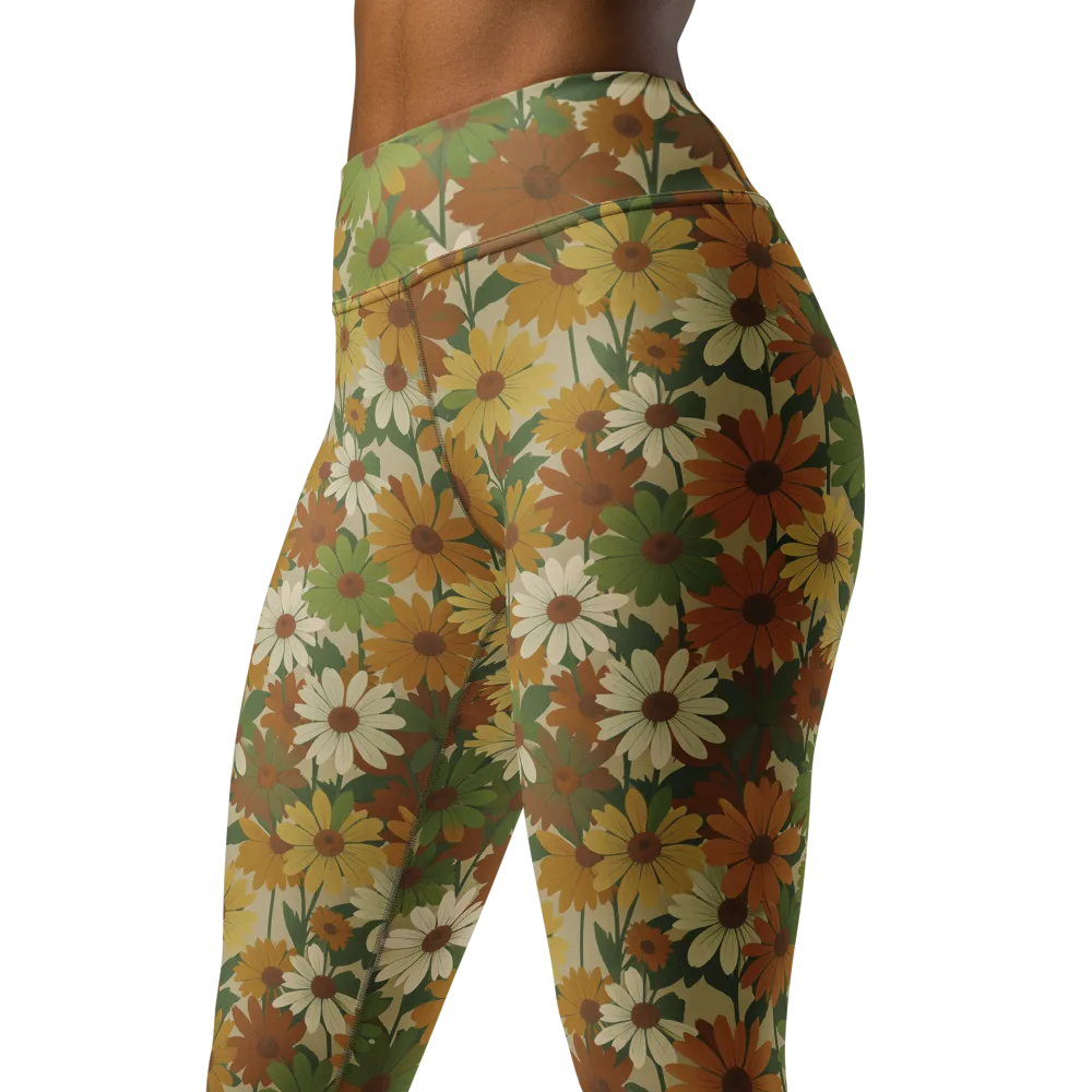 Harvest Bloom on Yoga Leggings — Left Front