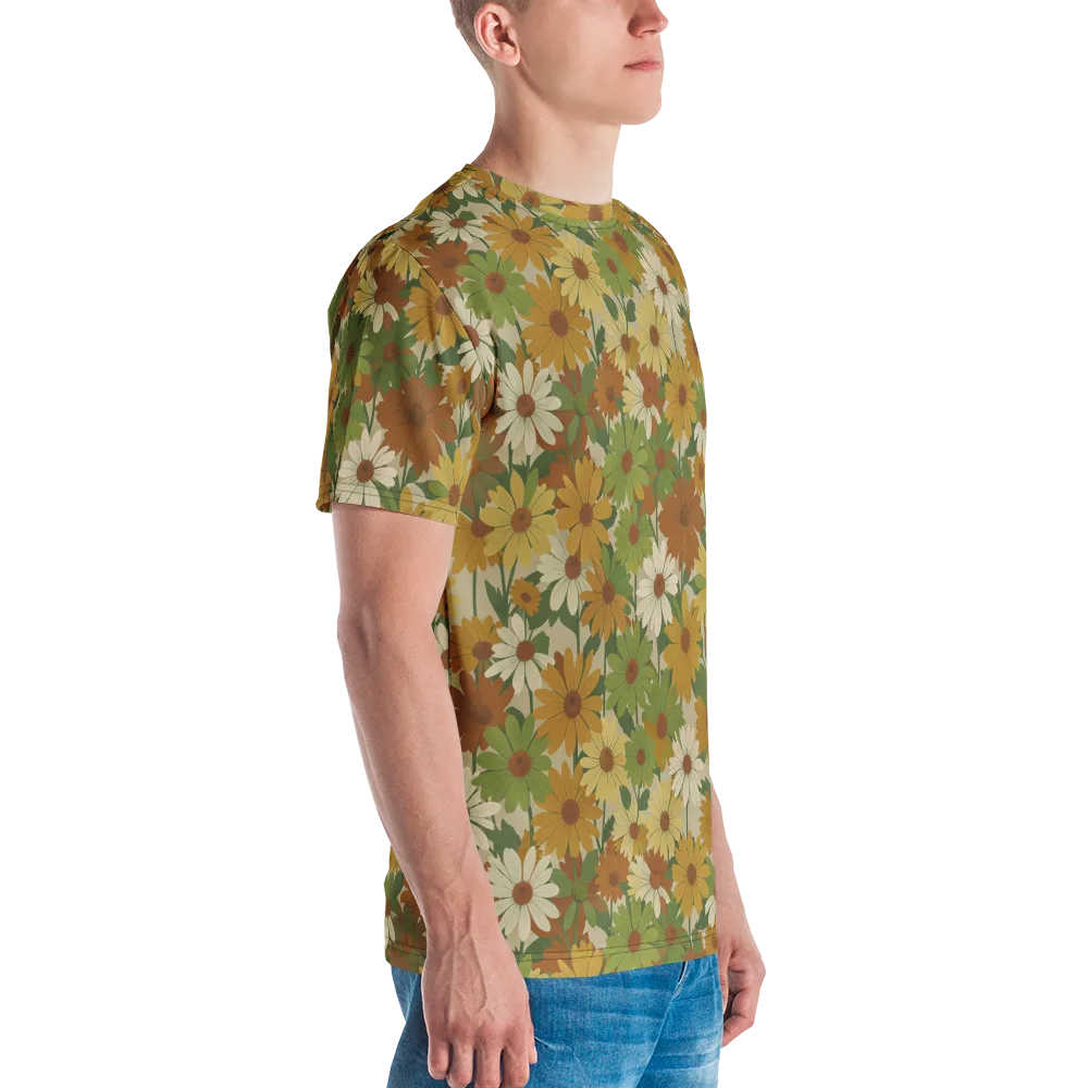 Harvest Bloom on Men's Crew Neck T-Shirt — Right