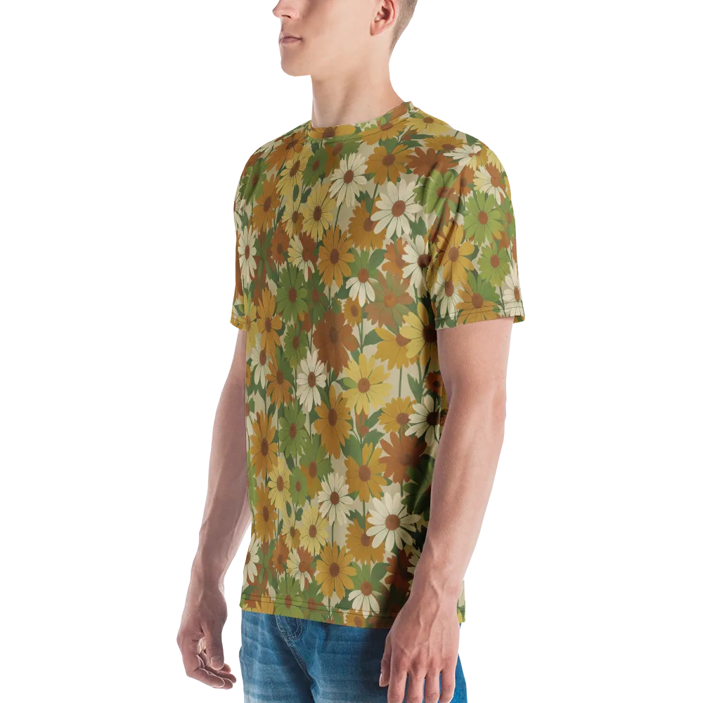 Harvest Bloom on Men's Crew Neck T-Shirt — Left