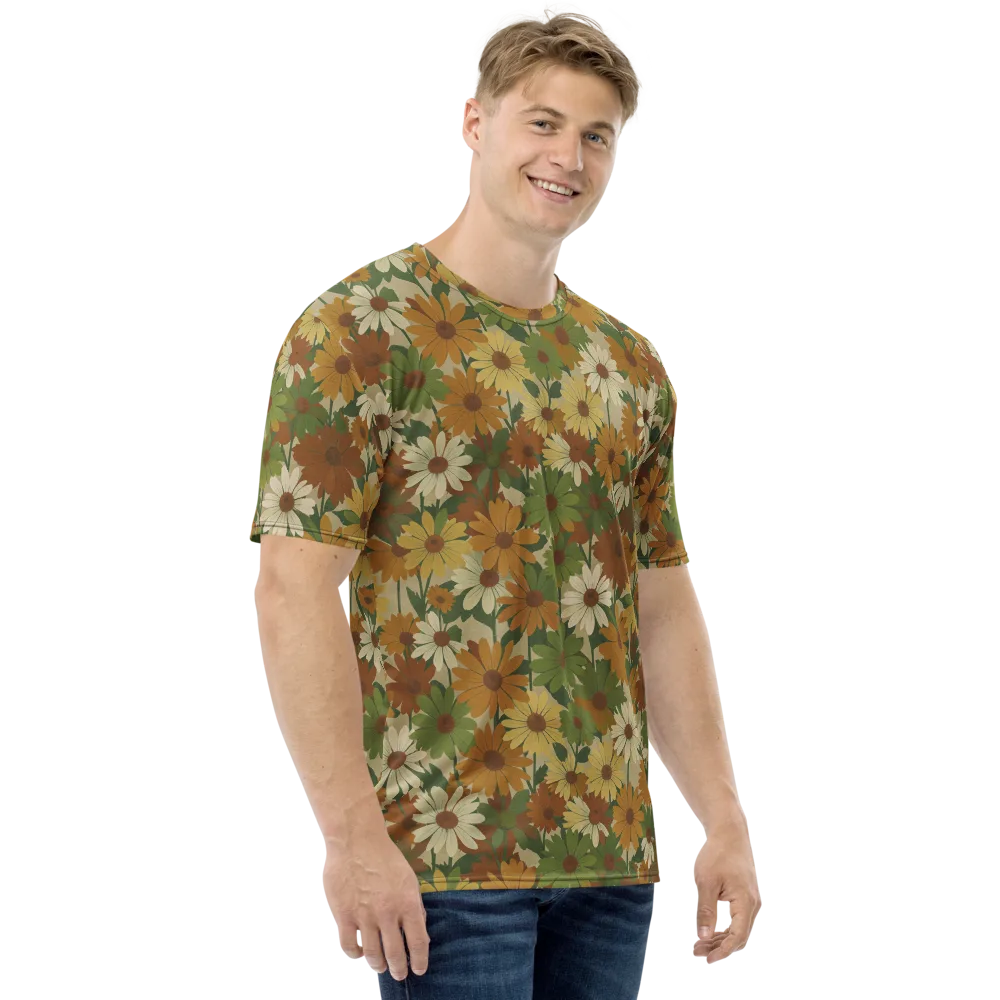 Harvest Bloom on Men's Crew Neck T-Shirt — Right