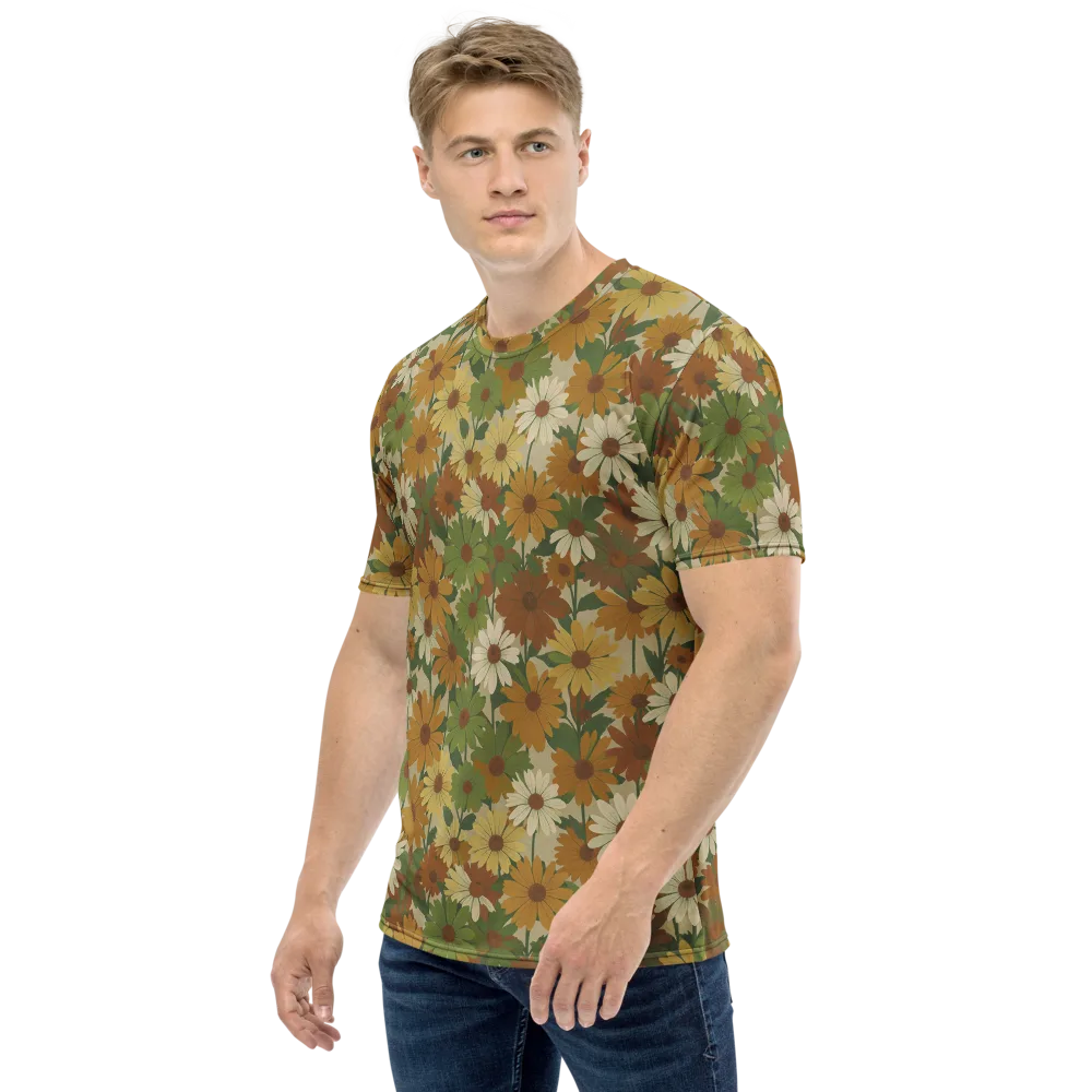 Harvest Bloom on Men's Crew Neck T-Shirt — Left