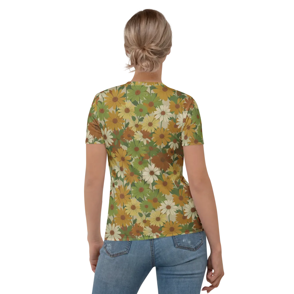 Harvest Bloom on Women's Crew Neck T-Shirt — Back