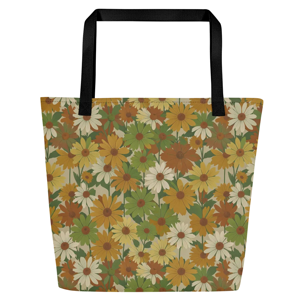 Harvest Bloom on Large Tote Bag W/ Pocket — Front