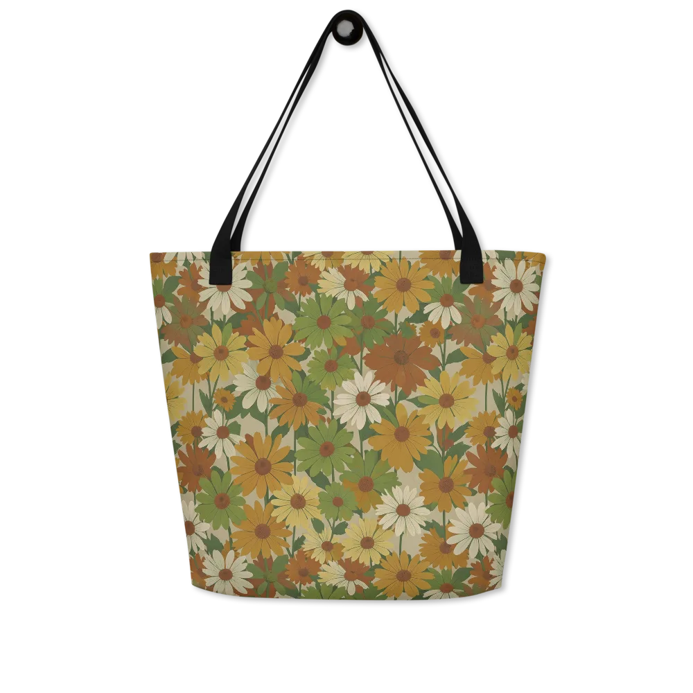 Harvest Bloom on Large Tote Bag W/ Pocket — Front
