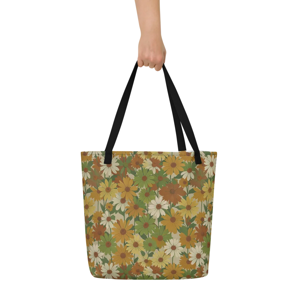 Harvest Bloom on Large Tote Bag W/ Pocket — Front