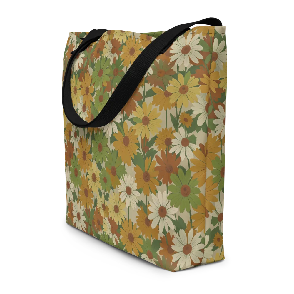 Harvest Bloom on Large Tote Bag W/ Pocket — Front
