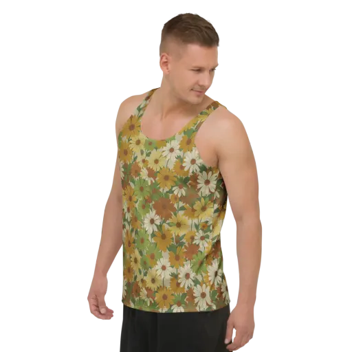 Harvest Bloom on a Men's Tank Top
