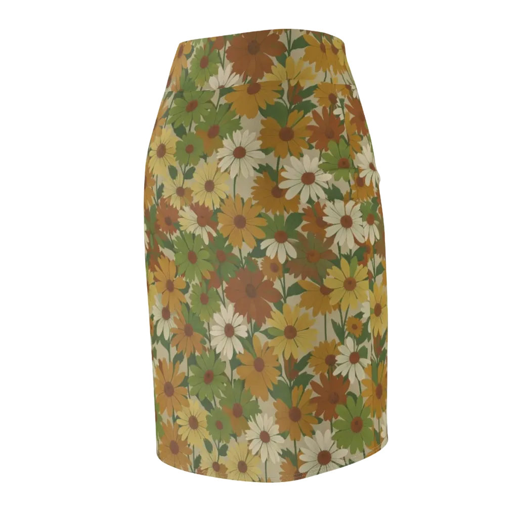 Harvest Bloom on Pencil Skirt — Back Side