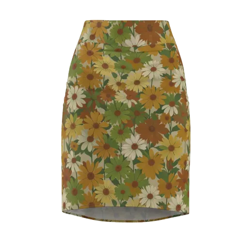 Harvest Bloom on a Pencil Skirt