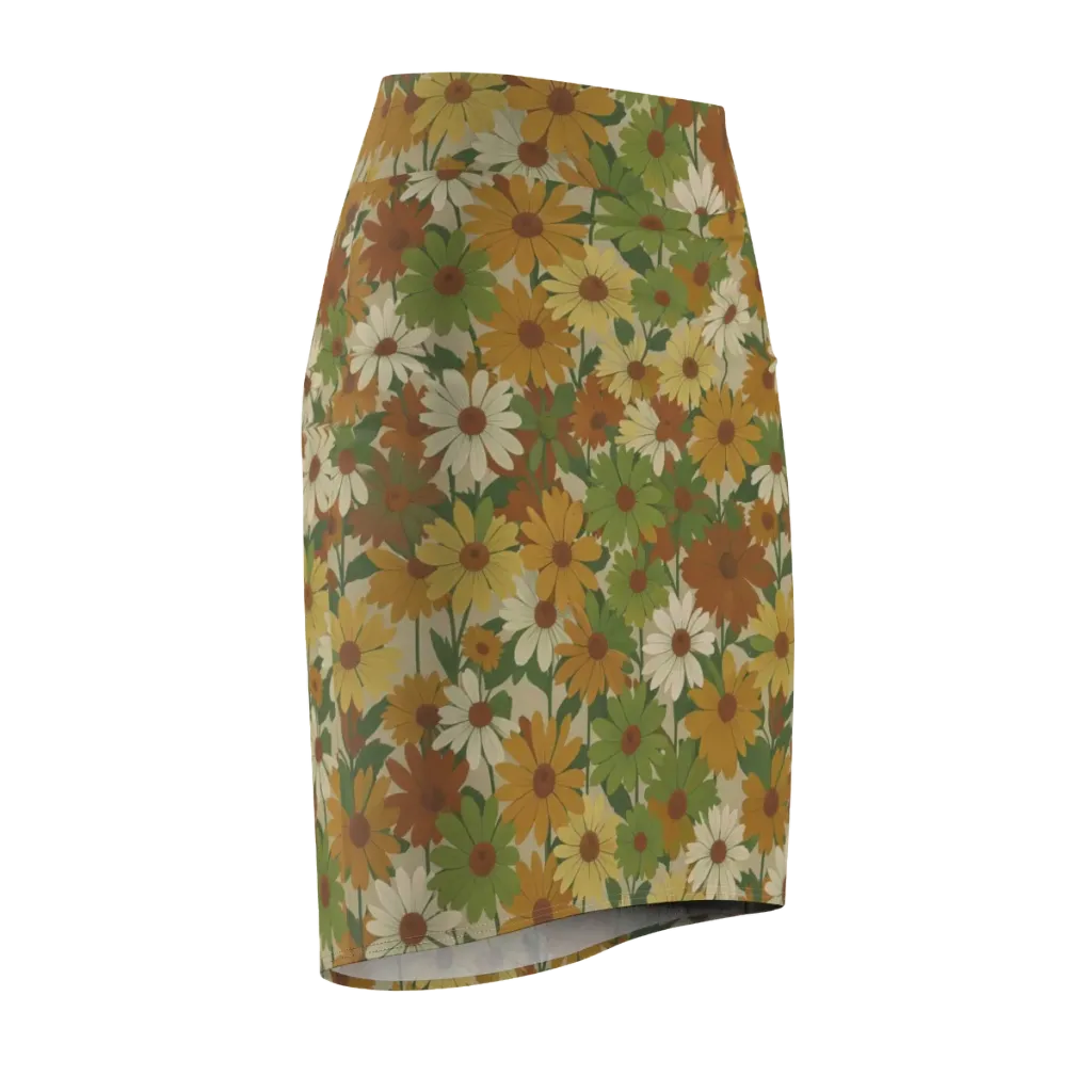 Harvest Bloom on Pencil Skirt — Front Side