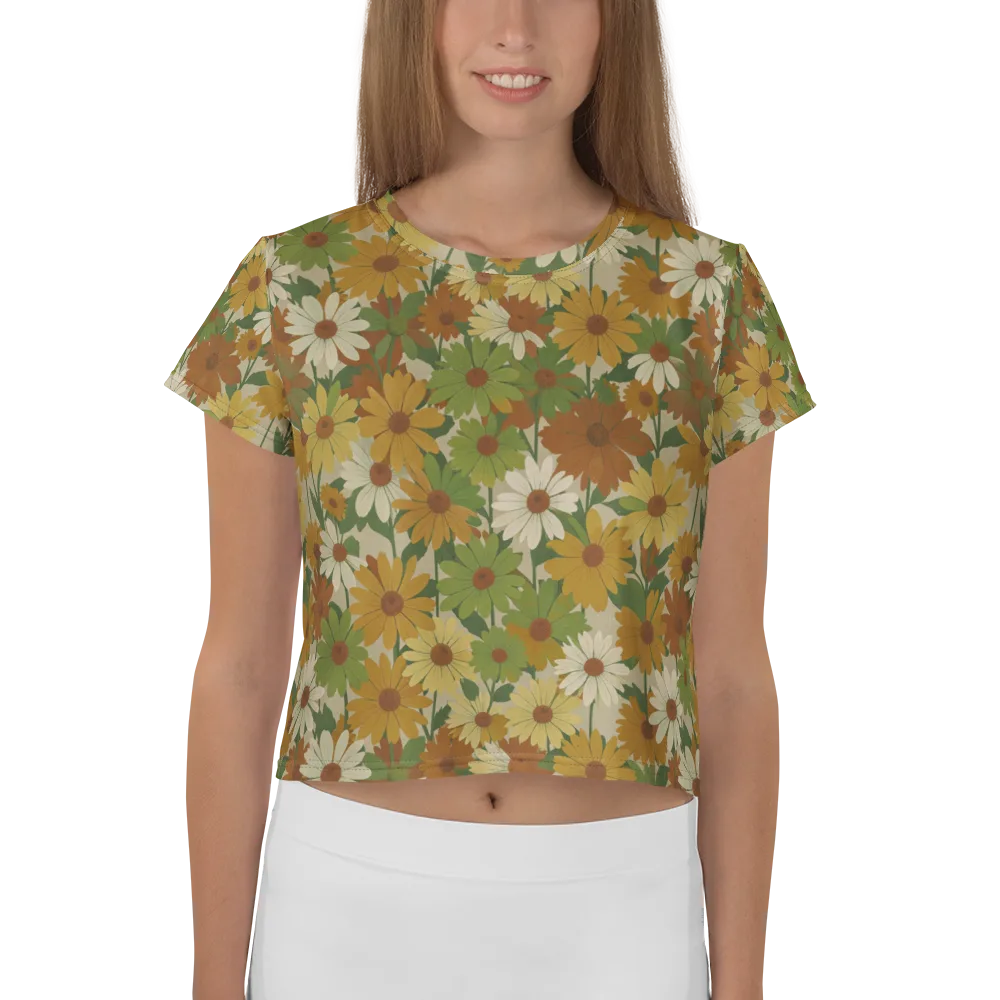 Harvest Bloom on Crop Tee — Front